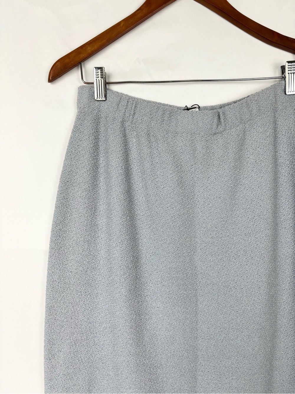 NEW Vintage St John Collection Knit Midi Skirt Size 8 Blue USA Wool - Picture 4 of 6